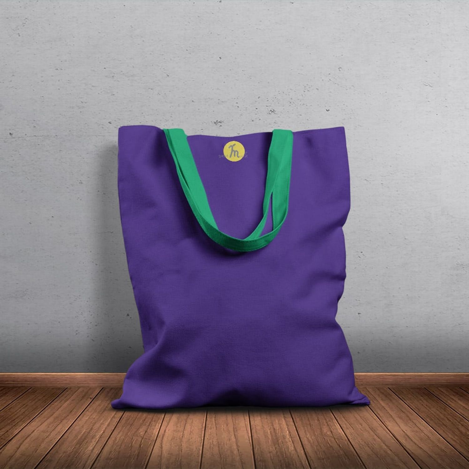 Geanta Handmade Tote Basic, Mulewear, Mov Absolut, 43x37 cm fotografia produsului View 6 L
