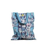 Geanta Handmade Tote Basic, Caini de Diferite Rase, Multicolor, 43x37 cm fotografia produsului