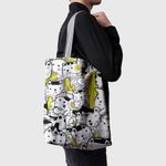 Geanta Handmade Tote Basic, Pisici cu Galben, 43x37 cm fotografia produsului View 3 S
