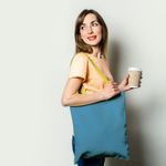 Geanta Handmade Tote Basic, Mulewear, Albastru Marin, 43x37 cm fotografia produsului View 2 S