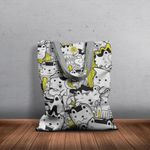 Geanta Handmade Tote Basic, Pisici cu Galben, 43x37 cm fotografia produsului View 5 S