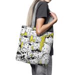 Geanta Handmade Tote Basic, Pisici cu Galben, 43x37 cm fotografia produsului View 6 S