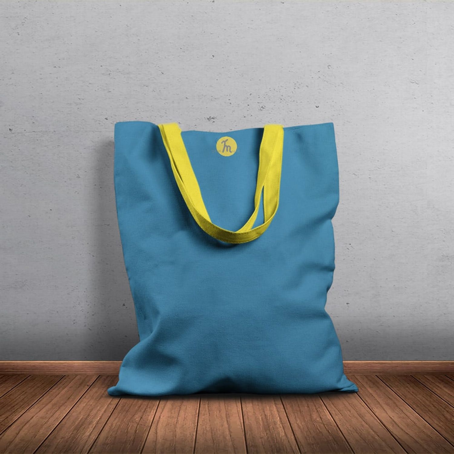 Geanta Handmade Tote Basic, Mulewear, Albastru Marin, 43x37 cm fotografia produsului View 6 L