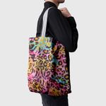 Geanta Handmade Tote Basic, Mulewear, Animal Print Leopard Multicolor, Multicolor, 43x37 cm fotografia produsului View 3 S