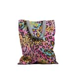 Geanta Handmade Tote Basic, Mulewear, Animal Print Leopard Multicolor, Multicolor, 43x37 cm fotografia produsului