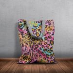 Geanta Handmade Tote Basic, Mulewear, Animal Print Leopard Multicolor, Multicolor, 43x37 cm fotografia produsului View 4 S