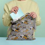 Geanta Handmade Tote Basic, Multitudine de Pisici, Multicolor, 43x37 cm fotografia produsului View 4 S