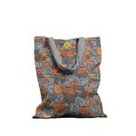 Geanta Handmade Tote Basic, Pisici cu Fructe, Multicolor, 43x37 cm fotografia produsului