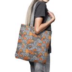 Geanta Handmade Tote Basic, Pisici cu Fructe, Multicolor, 43x37 cm fotografia produsului View 3 S