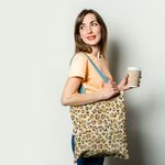 Geanta Handmade Tote Basic, Mulewear, Animal Print Leopard, Multicolor, 43x37 cm fotografia produsului View 2 S