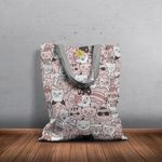 Geanta Handmade Tote Basic, Pisici in Cartier, Multicolor, 43x37 cm fotografia produsului View 6 S