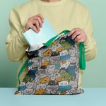 Geanta Handmade Tote Basic, Si Pisicile lucreaza la NASA, Multicolor, 43x37 cm fotografia produsului View 3 S