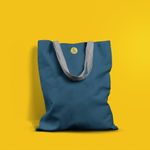 Geanta Handmade Tote Basic, Mulewear, Albastru Intens, 43x37 cm fotografia produsului View 6 S