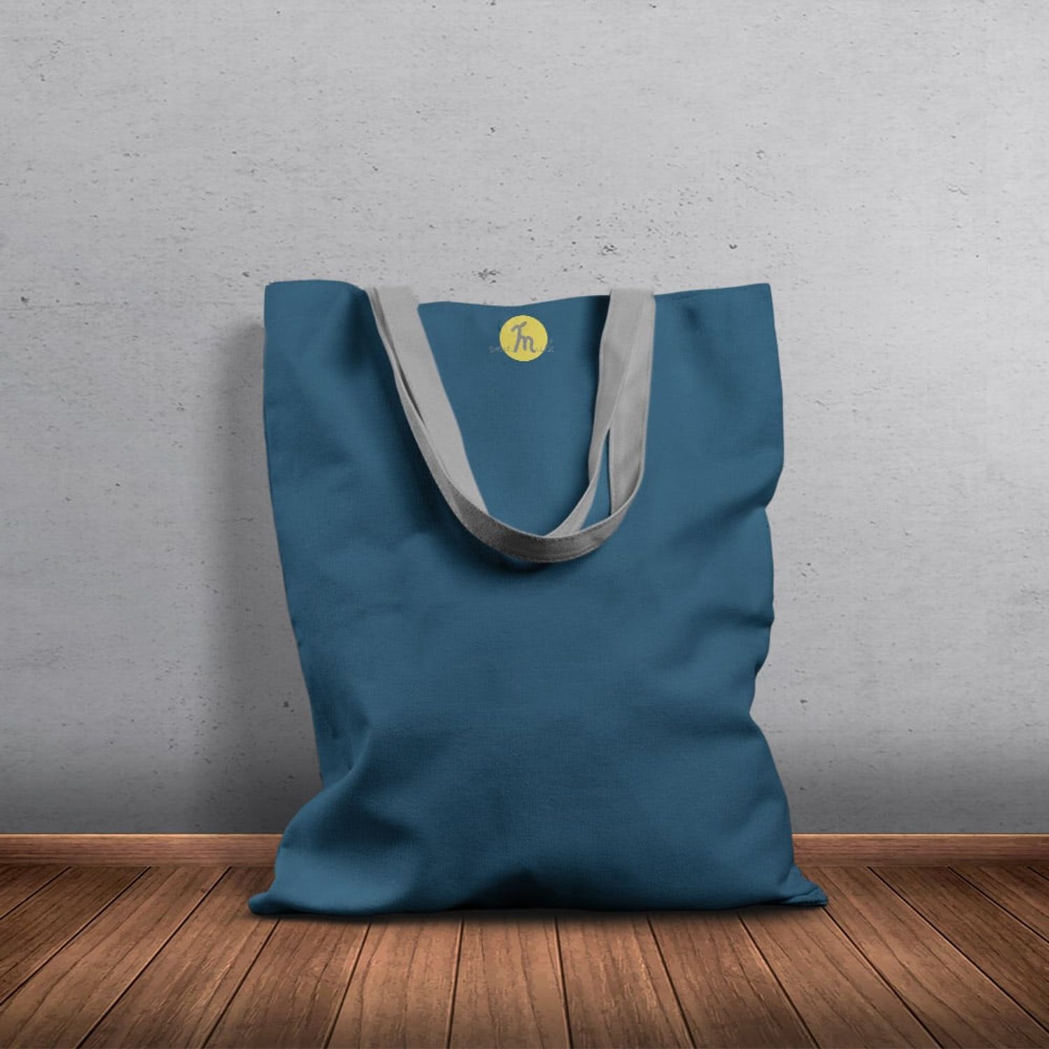 Geanta Handmade Tote Basic, Mulewear, Albastru Intens, 43x37 cm fotografia produsului View 4 L