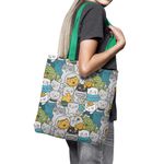 Geanta Handmade Tote Basic, Si Pisicile lucreaza la NASA, Multicolor, 43x37 cm fotografia produsului View 6 S