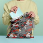Geanta Handmade Tote Basic, Duminica cu Pisici, Multicolor, 43x37 cm fotografia produsului View 6 S