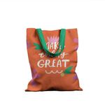 Geanta Handmade Tote Basic, Motto Make Today Great, Multicolor, 43x37 cm fotografia produsului