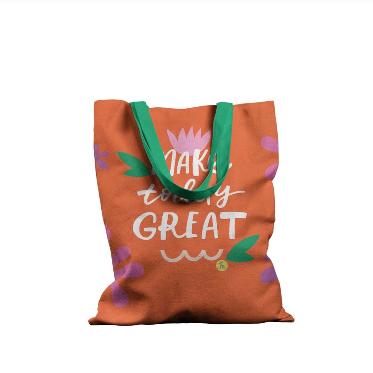 Geanta Handmade Tote Basic, Motto Make Today Great, Multicolor, 43x37 cm fotografia produsului