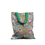 Geanta Handmade Tote Basic, Pisici in Spatiu, Multicolor, 43x37 cm fotografia produsului