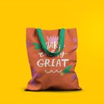 Geanta Handmade Tote Basic, Motto Make Today Great, Multicolor, 43x37 cm fotografia produsului View 4 S