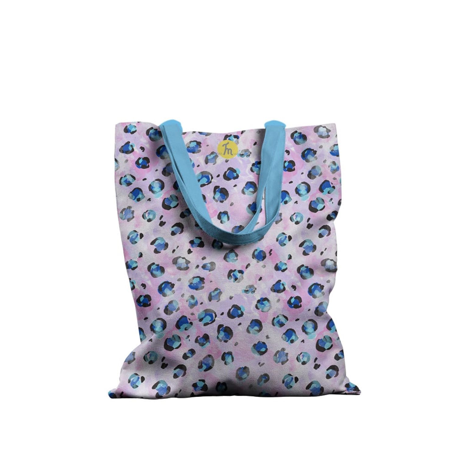 Geanta Handmade Tote Basic, Mulewear, Animal Print Pietre de Diamant, Multicolor, 43x37 cm fotografia produsului