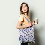 Geanta Handmade Tote Basic, Mulewear, Animal Print Pietre de Diamant, Multicolor, 43x37 cm fotografia produsului View 2 S