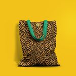 Geanta Handmade Tote Basic, Mulewear, Animal Print Tigru, Multicolor, 43x37 cm fotografia produsului View 3 S