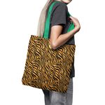 Geanta Handmade Tote Basic, Mulewear, Animal Print Tigru, Multicolor, 43x37 cm fotografia produsului View 6 S