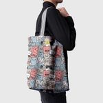 Geanta Handmade Tote Basic, Pisici la Moda, Multicolor, 43x37 cm fotografia produsului View 6 S