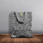 Geanta Handmade Tote Basic, Mulewear, Animal Print Antarctica, Multicolor, 43x37 cm fotografia produsului View 6 S