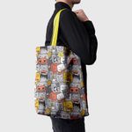 Geanta Handmade Tote Basic, Pisici Pofticioase, Multicolor, 43x37 cm fotografia produsului View 5 S