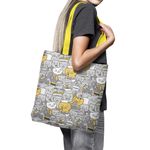 Geanta Handmade Tote Basic, Pisici la Masa, Multicolor, 43x37 cm fotografia produsului View 3 S
