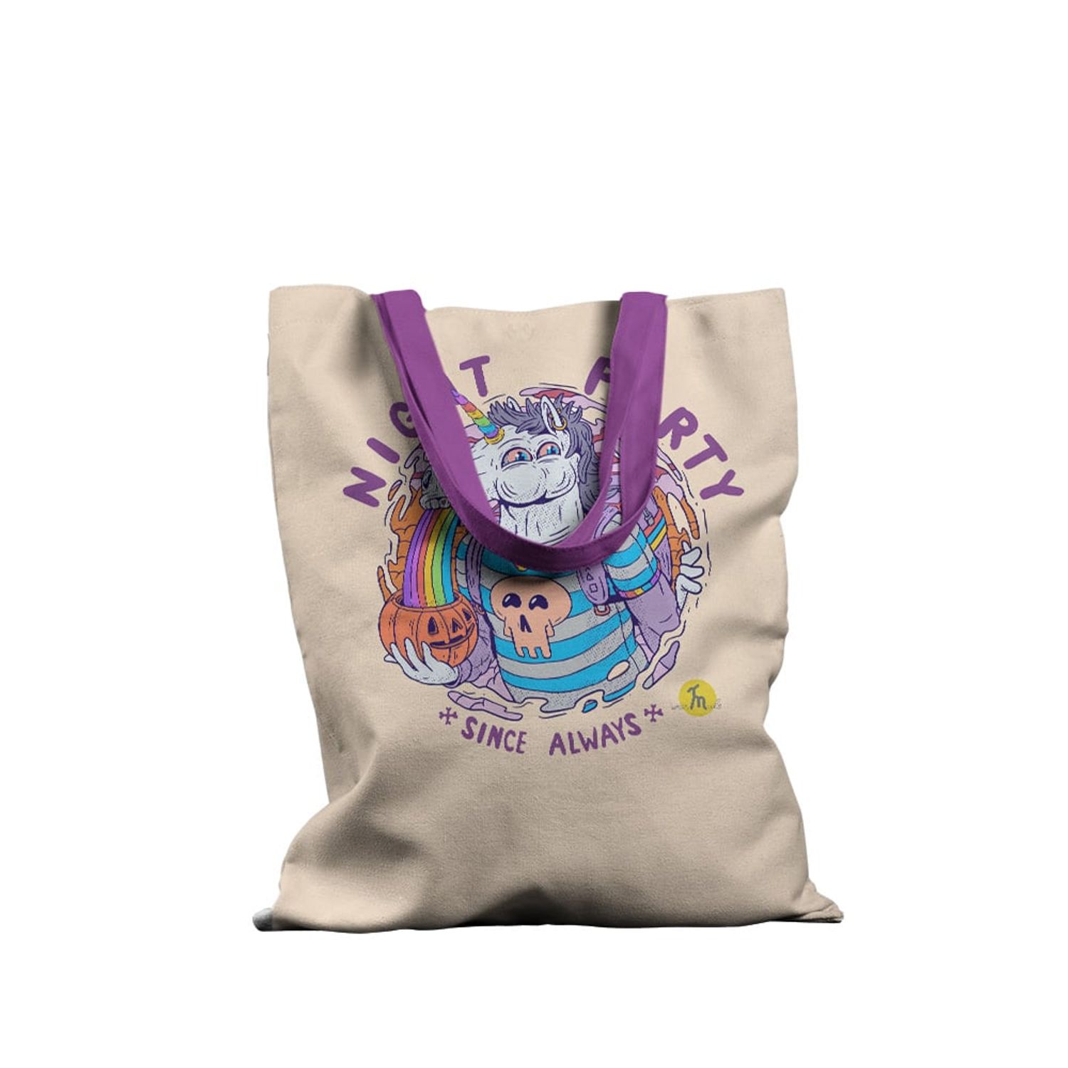 Geanta Handmade Tote Basic, Halloween Night Party Since Always, Multicolor, 43x37 cm fotografia produsului