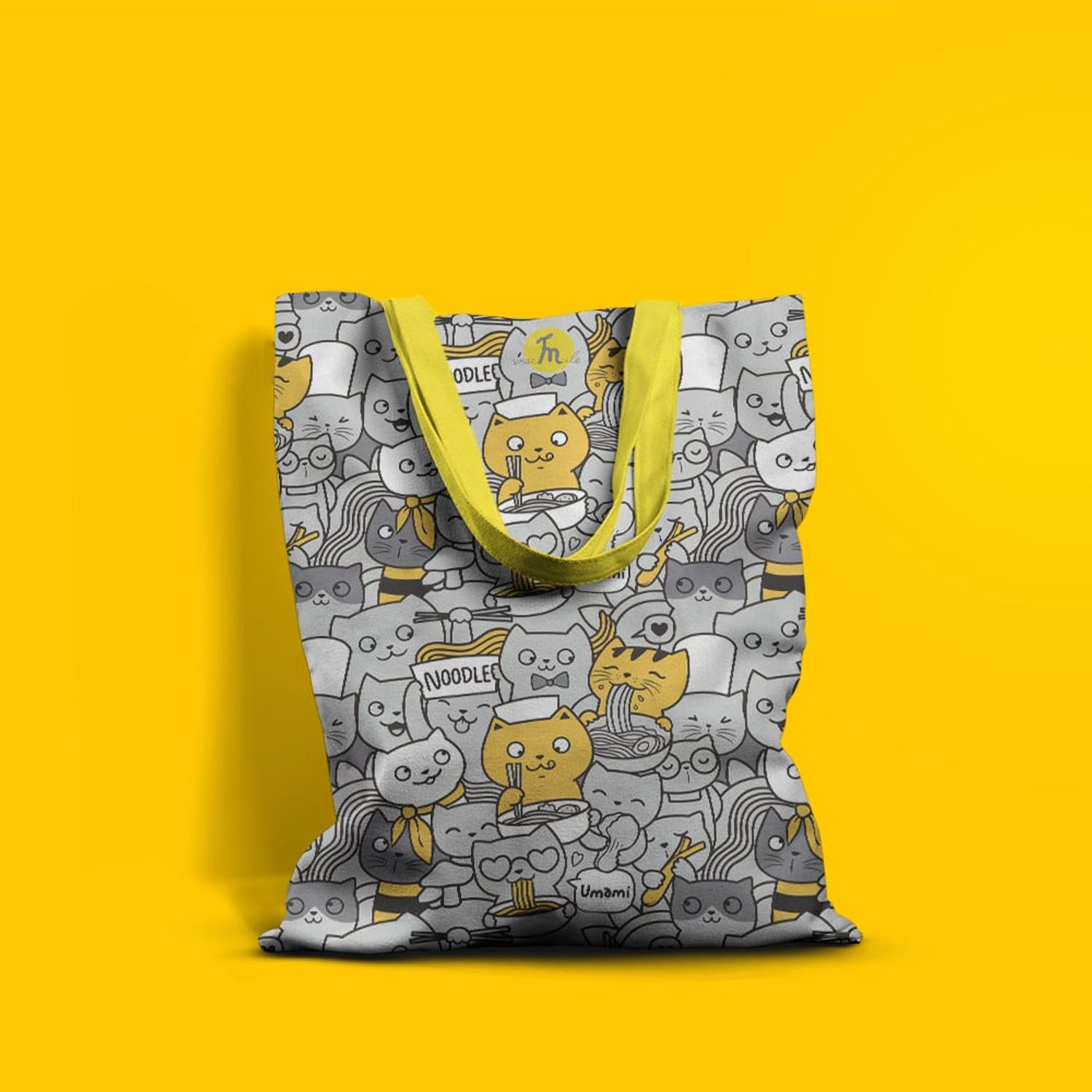 Geanta Handmade Tote Basic, Pisici la Masa, Multicolor, 43x37 cm fotografia produsului View 5 L