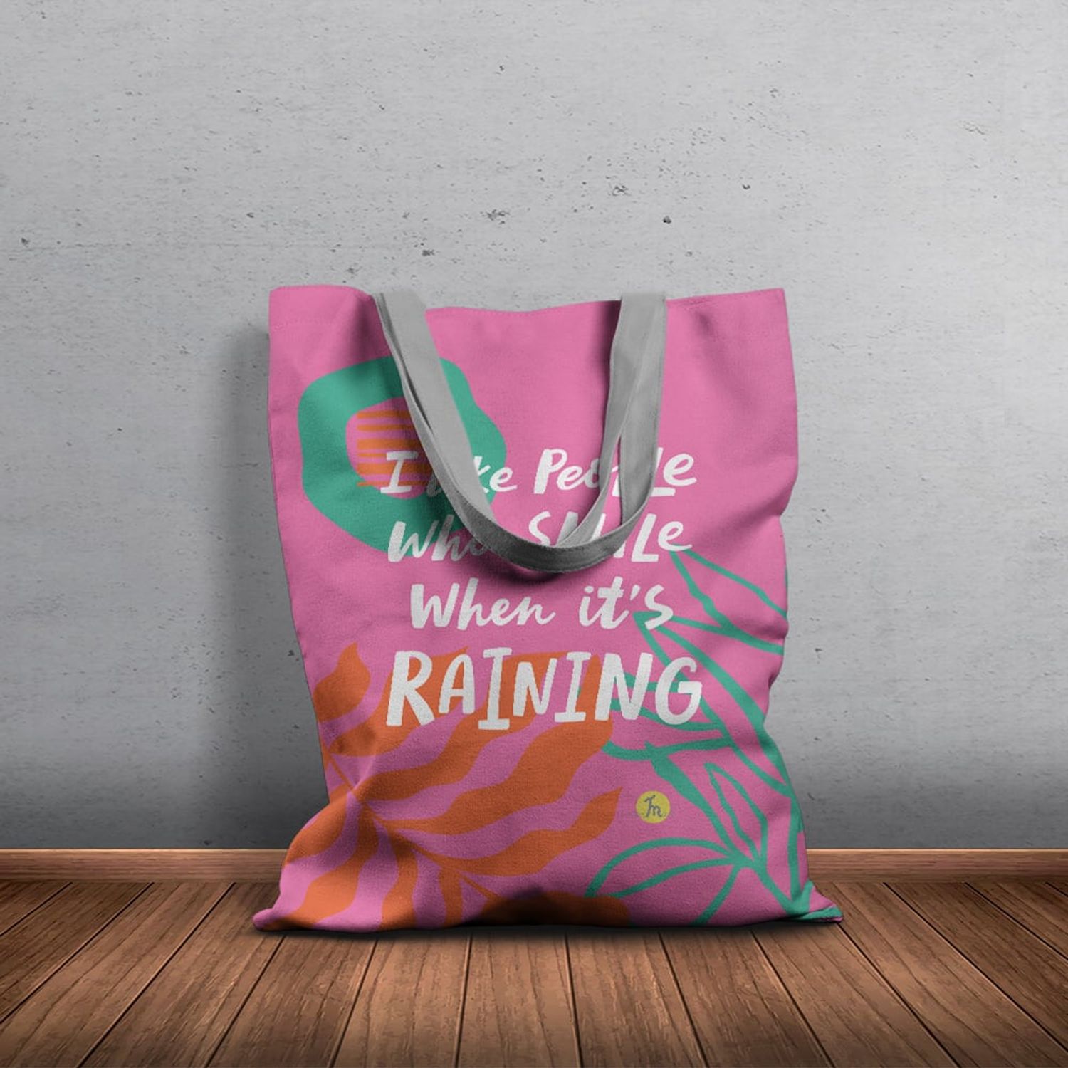 Geanta Handmade Tote Basic, Motto Zambind cand Ploua, Multicolor, 43x37 cm fotografia produsului View 6 L