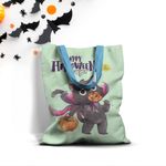 Geanta Handmade Tote Basic, Mulewear, Halloween Pisica la Colindat, Multicolor, 43x37 cm fotografia produsului View 4 S