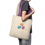 Geanta Handmade Tote Basic, Botanic Plante Frunzulite Tomnatice, Multicolor, 43x37 cm fotografia produsului View 3 S