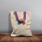 Geanta Handmade Tote Basic, Botanic Plante Frunzulite Tomnatice, Multicolor, 43x37 cm fotografia produsului View 4 S