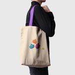 Geanta Handmade Tote Basic, Botanic Plante Frunzulite Tomnatice, Multicolor, 43x37 cm fotografia produsului View 6 S