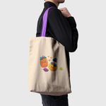 Geanta Handmade Tote Basic, Botanic Plante Dovlecei, Multicolor, 43x37 cm fotografia produsului View 3 S