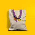 Geanta Handmade Tote Basic, Botanic Plante Dovlecei, Multicolor, 43x37 cm fotografia produsului View 4 S