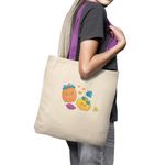 Geanta Handmade Tote Basic, Botanic Plante Dovlecei, Multicolor, 43x37 cm fotografia produsului View 5 S