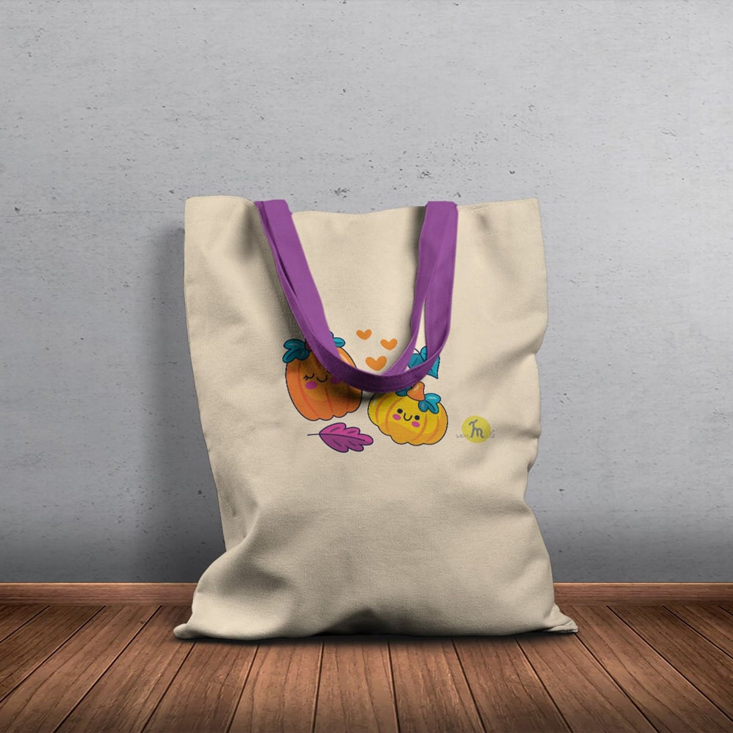Geanta Handmade Tote Basic, Botanic Plante Dovlecei, Multicolor, 43x37 cm fotografia produsului View 6 L