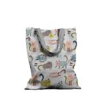Geanta Handmade Tote Basic, Mulewear, Colaj Pisica de Casa, Multicolor, 43x37 cm fotografia produsului