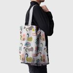 Geanta Handmade Tote Basic, Mulewear, Colaj Pisica de Casa, Multicolor, 43x37 cm fotografia produsului View 4 S