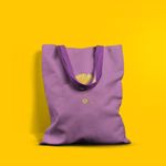 Geanta Handmade Tote Basic, Botanic Plante Floare Yosemite Galbena, Multicolor, 43x37 cm fotografia produsului View 4 S