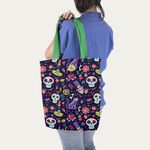 Geanta Handmade Tote Basic, Mulewear, Halloween Colaj infricosator, Multicolor, 43x37 cm fotografia produsului View 5 S