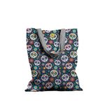 Geanta Handmade Tote Basic, Mulewear, Halloween Masti Cap de Schelet, Multicolor, 43x37 cm fotografia produsului