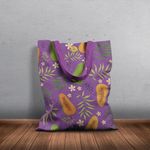 Geanta Handmade Tote Basic, Botanic Plante Flori si Mango, Multicolor, 43x37 cm fotografia produsului View 5 S