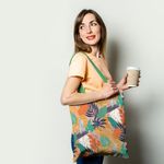 Geanta Handmade Tote Basic, Botanic Plante Frunze de Toamna, Multicolor, 43x37 cm fotografia produsului View 2 S